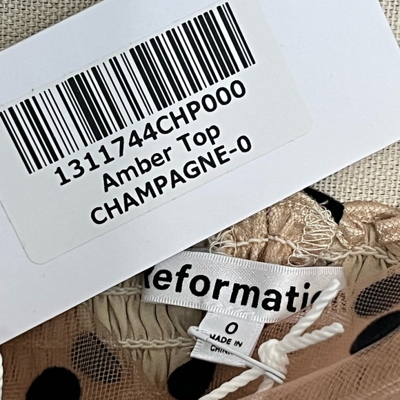 Reformation Tan and Black Polka Dot Camisole - Picture 6 of 7